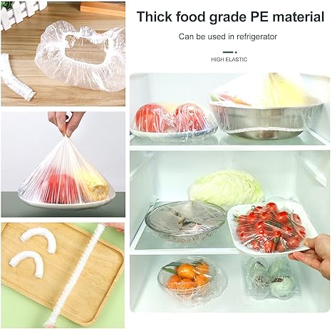 Reusable Food Preserving Fresh Keeping Elastic Covers (100 Pcs bag)