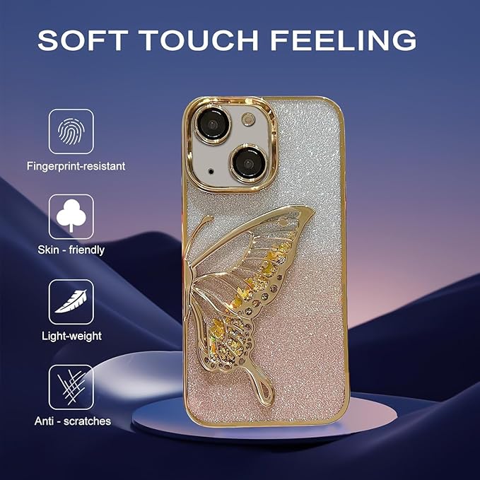 Iphone Flash Butterfly Glitter Mobile Cases
