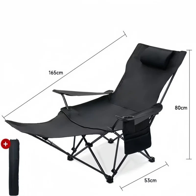 Portable Folding Outdoor Camping Beach Chair with Adjustable Angle for Easy Transport