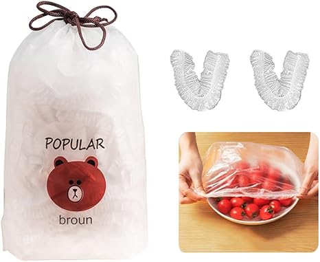 Reusable Food Preserving Fresh Keeping Elastic Covers (100 Pcs bag)