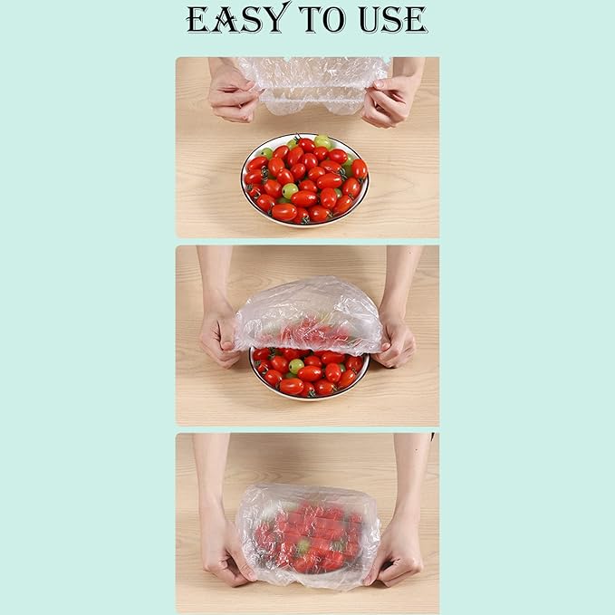 Reusable Food Preserving Fresh Keeping Elastic Covers (100 Pcs bag)