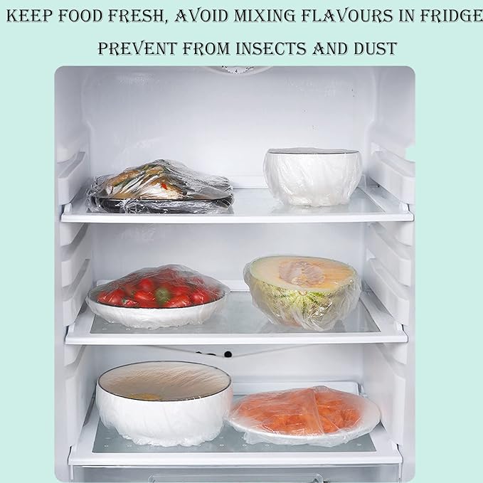 Reusable Food Preserving Fresh Keeping Elastic Covers (100 Pcs bag)