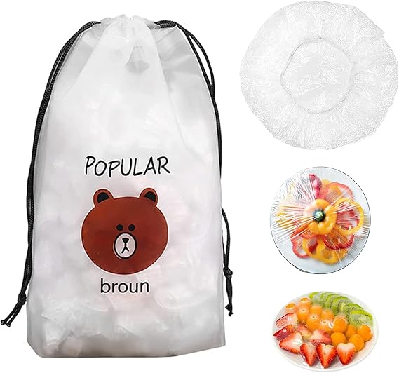 Reusable Food Preserving Fresh Keeping Elastic Covers (100 Pcs bag)