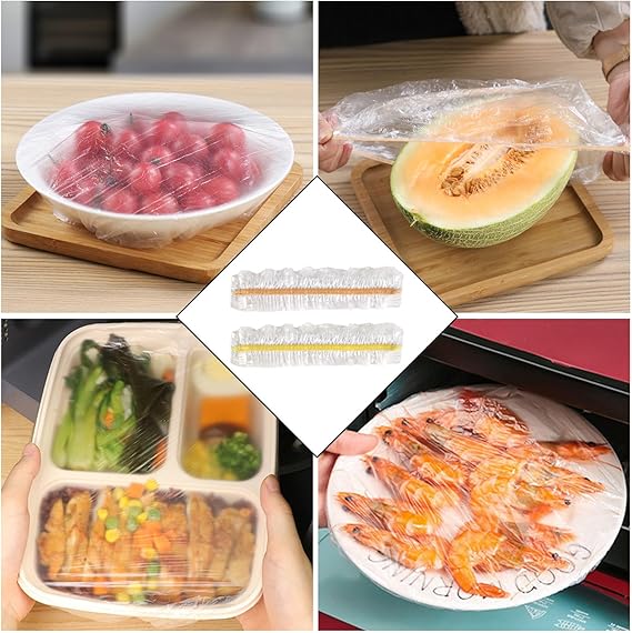 Reusable Food Preserving Fresh Keeping Elastic Covers (100 Pcs bag)