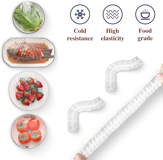 Reusable Food Preserving Fresh Keeping Elastic Covers (100 Pcs bag)