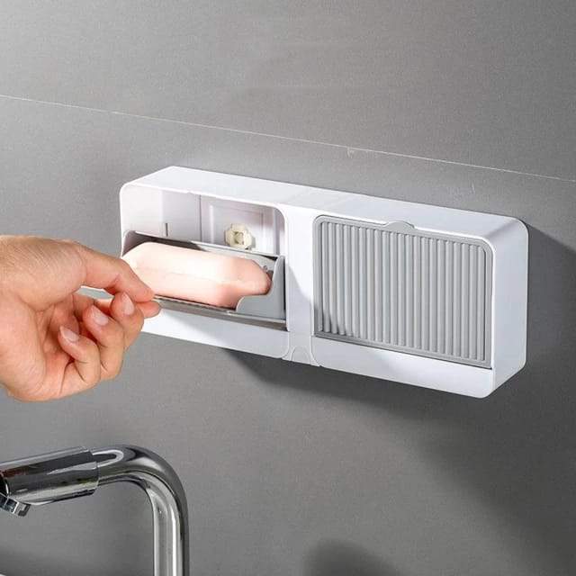 Wall Mounted Soap Dish Tray Holder with Lid Cover