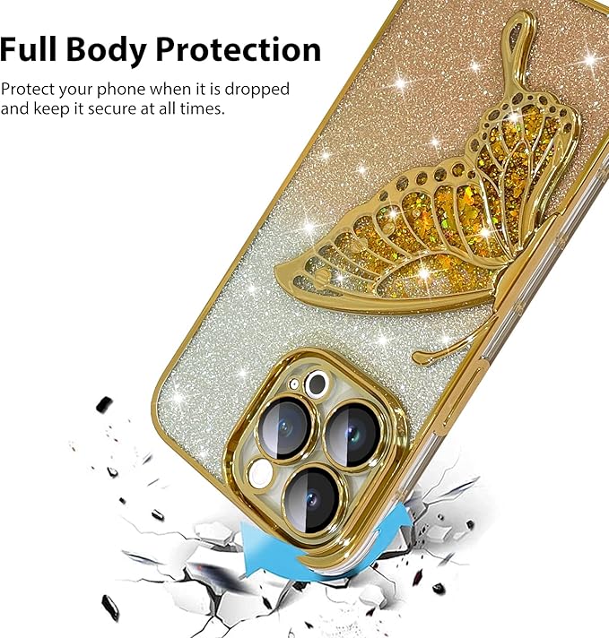 Iphone Flash Butterfly Glitter Mobile Cases