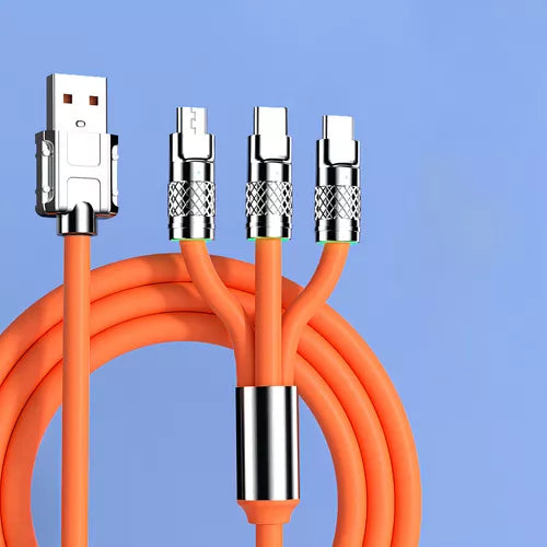 120W 6A 3in1 Type C Fast Charging Usb Cable