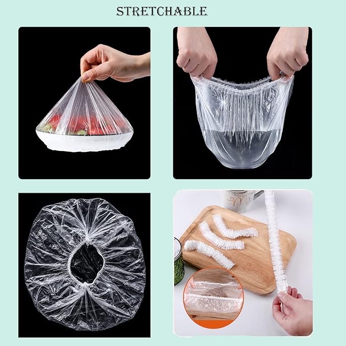 Reusable Food Preserving Fresh Keeping Elastic Covers (100 Pcs bag)