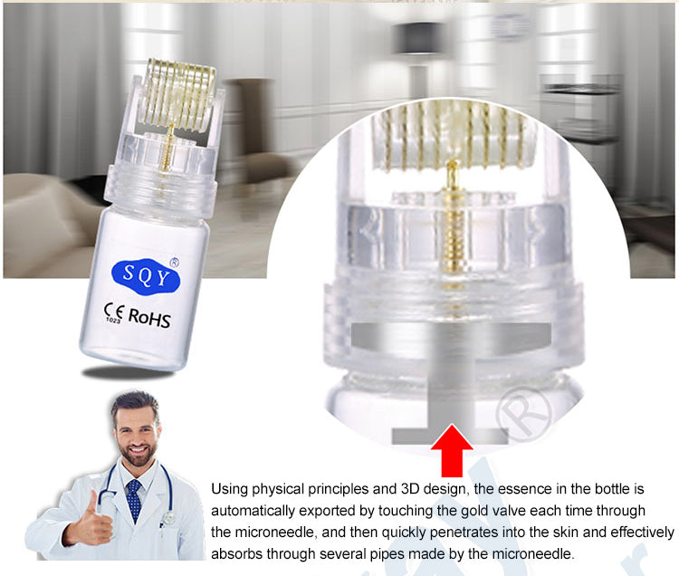Advanced Micro-Needle Derma Roller with Integrated Bottle for Skin Rejuvenation