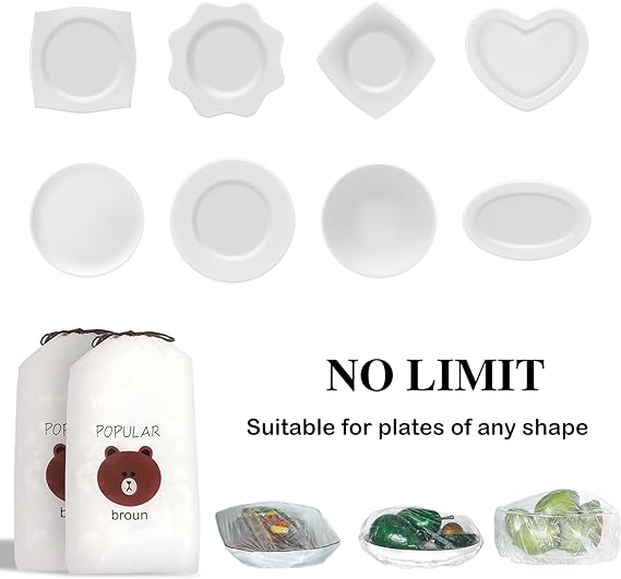 Reusable Food Preserving Fresh Keeping Elastic Covers (100 Pcs bag)