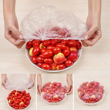 Reusable Food Preserving Fresh Keeping Elastic Covers (100 Pcs bag)