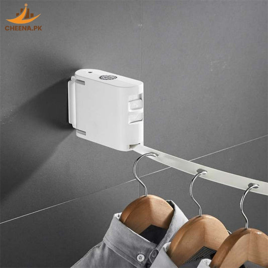 Space-Saving Wall-Mounted Retractable Clothesline for Indoor Outdoor Laundry Drying