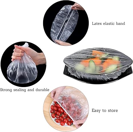 Reusable Food Preserving Fresh Keeping Elastic Covers (100 Pcs bag)