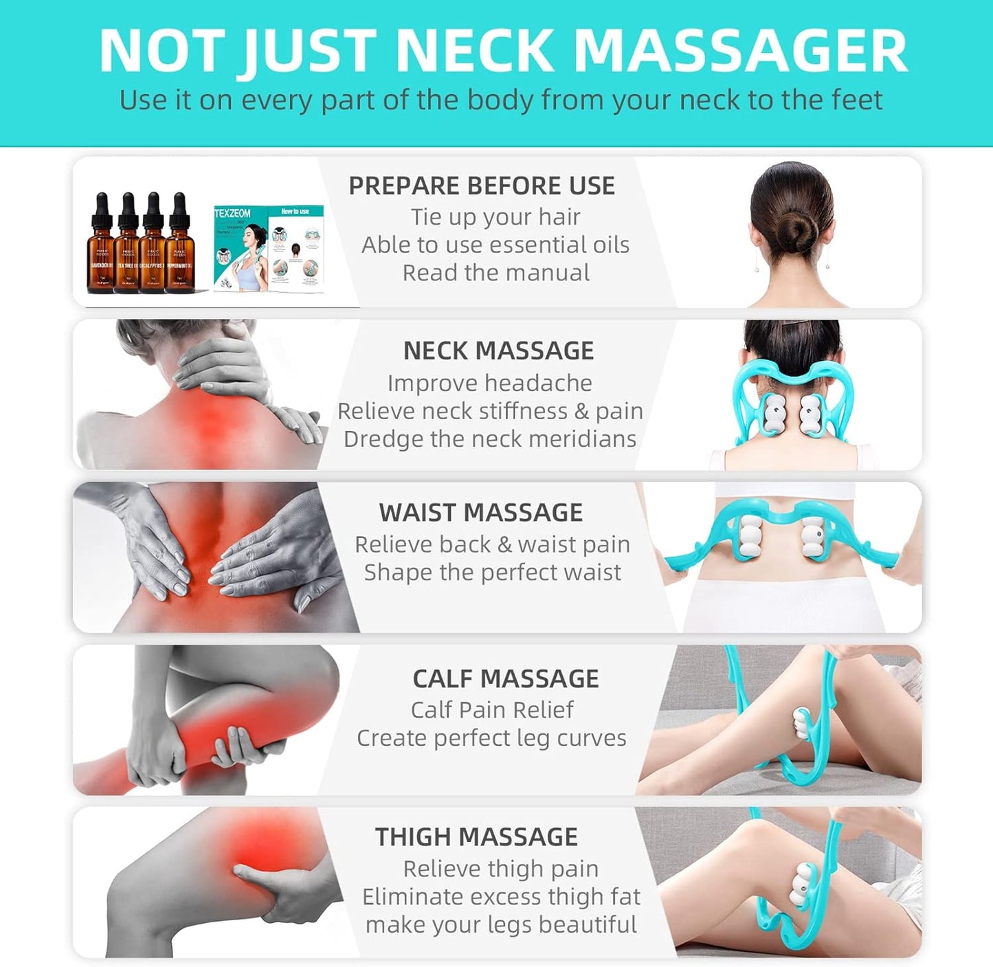 Six Wheel Neck Massager