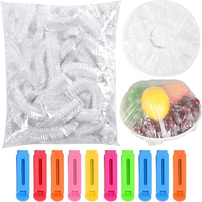 Reusable Food Preserving Fresh Keeping Elastic Covers (100 Pcs bag)