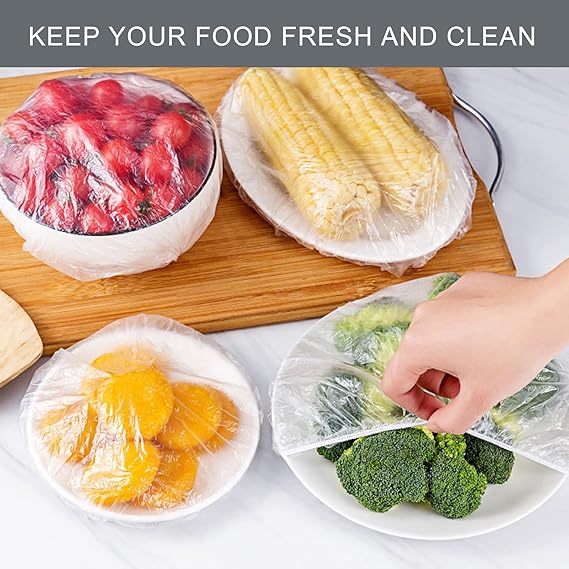 Reusable Food Preserving Fresh Keeping Elastic Covers (100 Pcs bag)