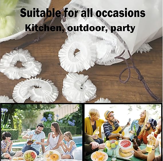 Reusable Food Preserving Fresh Keeping Elastic Covers (100 Pcs bag)