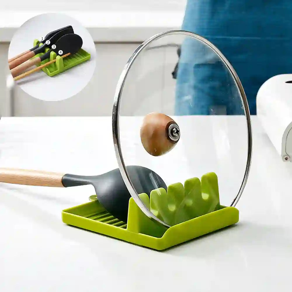 Non-Slip Spoon and Lid Rest Kitchen Utensils Organizer