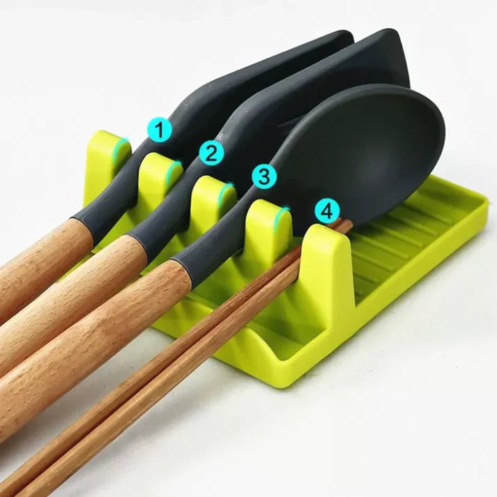 Non-Slip Spoon and Lid Rest Kitchen Utensils Organizer