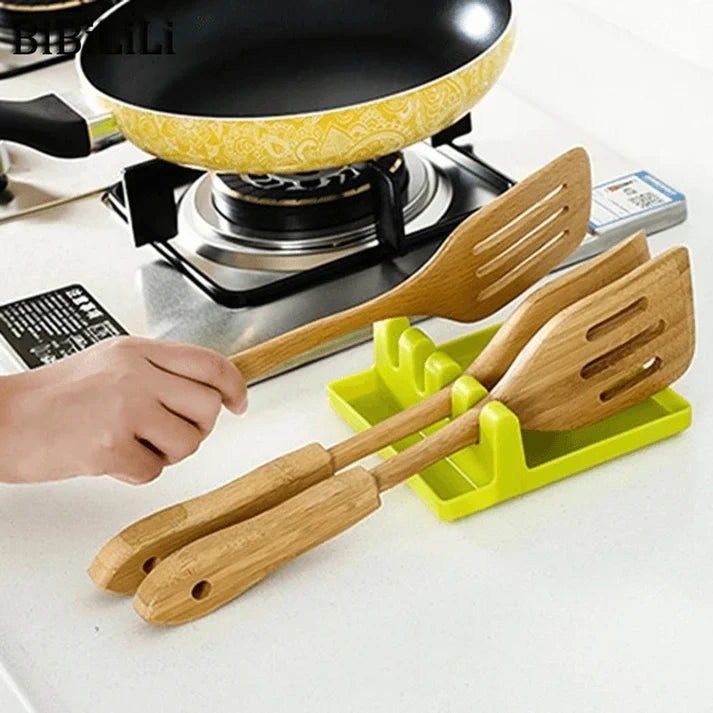 Non-Slip Spoon and Lid Rest Kitchen Utensils Organizer