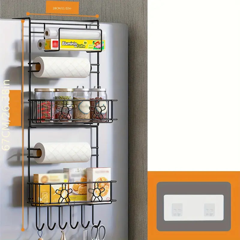 Multi-Layer Hanging Storage Refrigerator Side  Rack